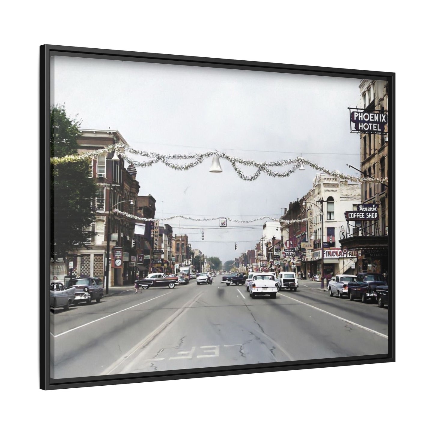 1960 200 BLOCK SOUTH MAIN [WEST] & [EAST] Findlay, O. — Vintage Matte Canvas Wall Art - Framed