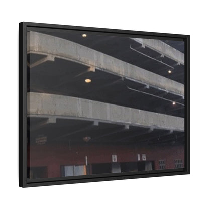 Downtown Findlay Parking Garage Urban Vibes Framed Canvas Art | Modern Wall Decor