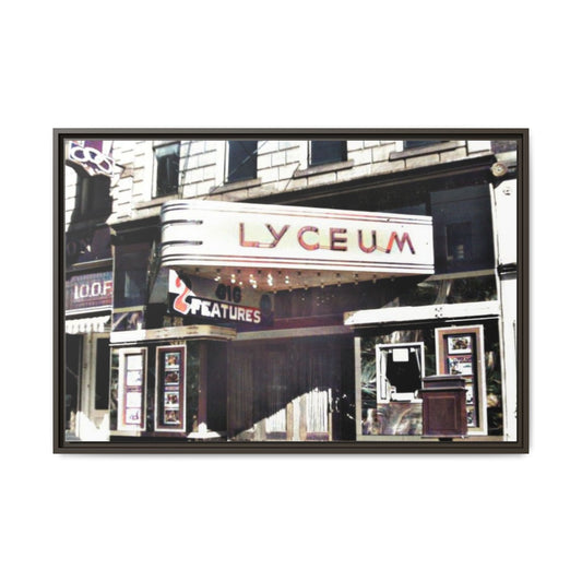 Lyceum Marquee Vintage Lyceum Theatre Framed Canvas Art - Multi-Color Decorative Wall Decor