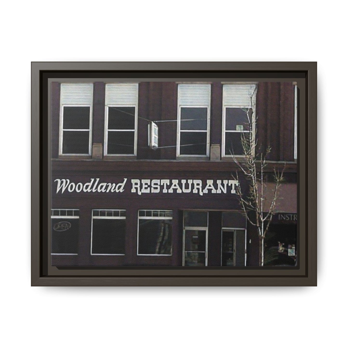 Woodland Restaurant Findlay O. Framed Matte Canvas Print - Woodland Restaurant Art for Home Decor