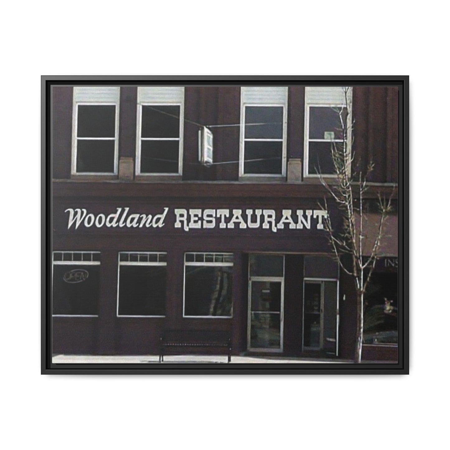 Woodland Restaurant Findlay O. Framed Matte Canvas Print - Woodland Restaurant Art for Home Decor