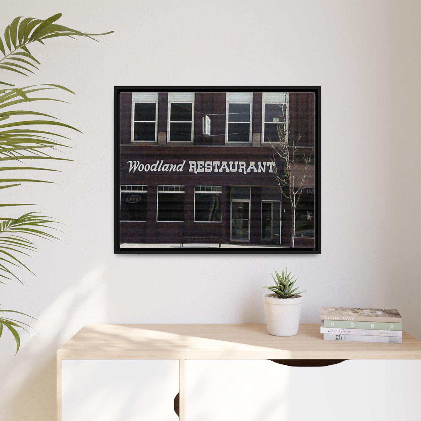 Woodland Restaurant Findlay O. Framed Matte Canvas Print - Woodland Restaurant Art for Home Decor