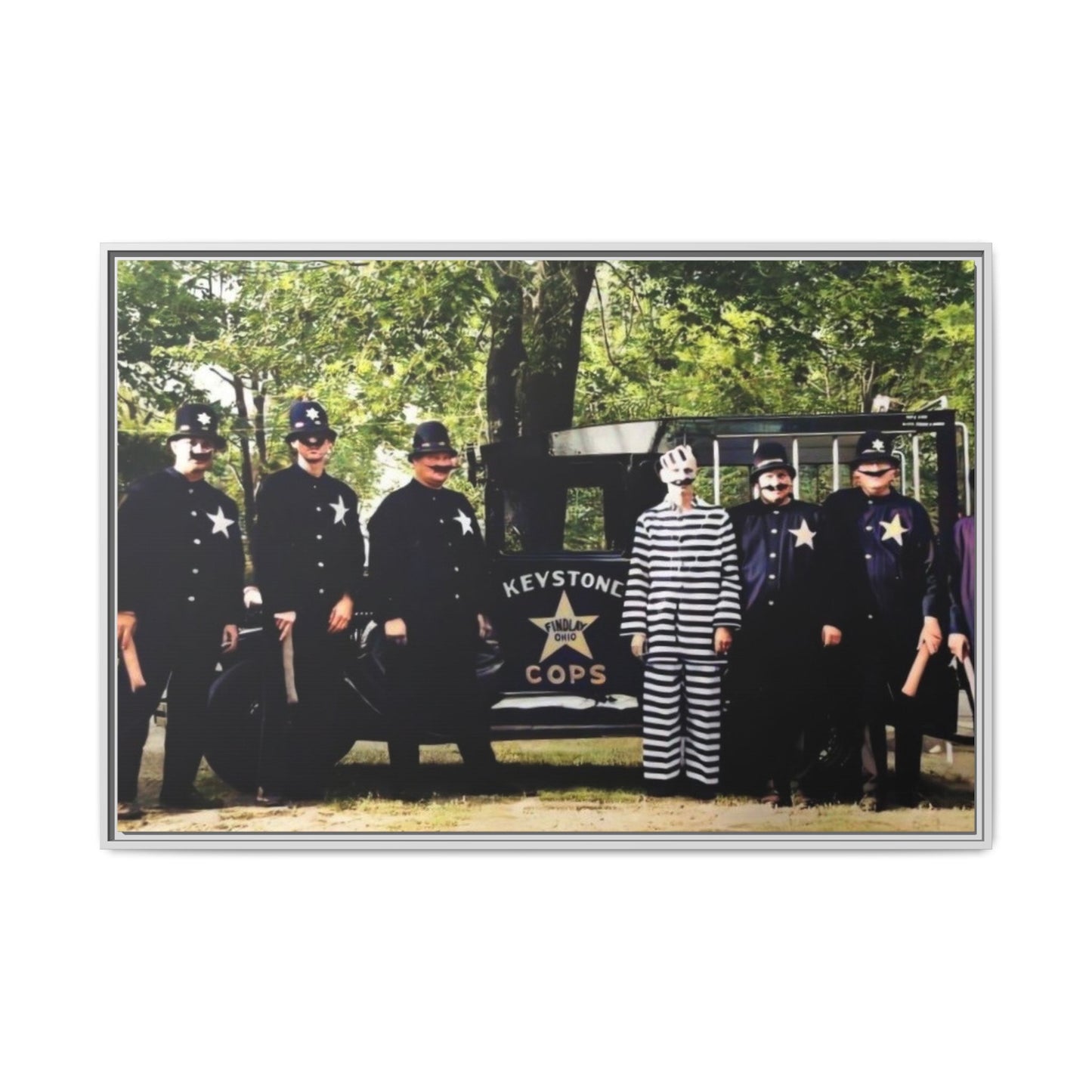 Keystone Cops Vintage Framed Canvas Wall Art