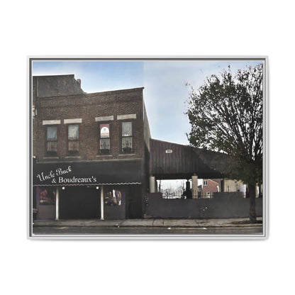 Uncle Buck & Boudreaux’s Framed Matte Canvas Art - Uncle Buck & Boudreaux's Street Scene Decor