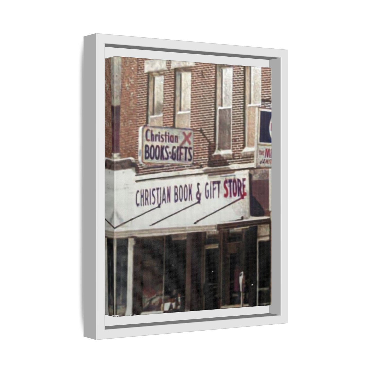 Christian Gift and Book Store Vintage Framed Canvas Art - Christian Book & Gift Store