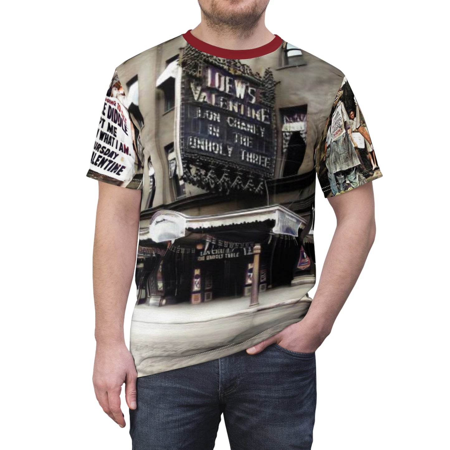 Valentine’s Theater Jack Armstrong Circuit Unisex Cut & Sew Tee (AOP)