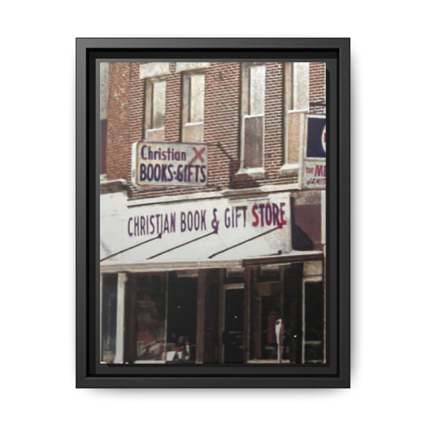 Christian Gift and Book Store Vintage Framed Canvas Art - Christian Book & Gift Store