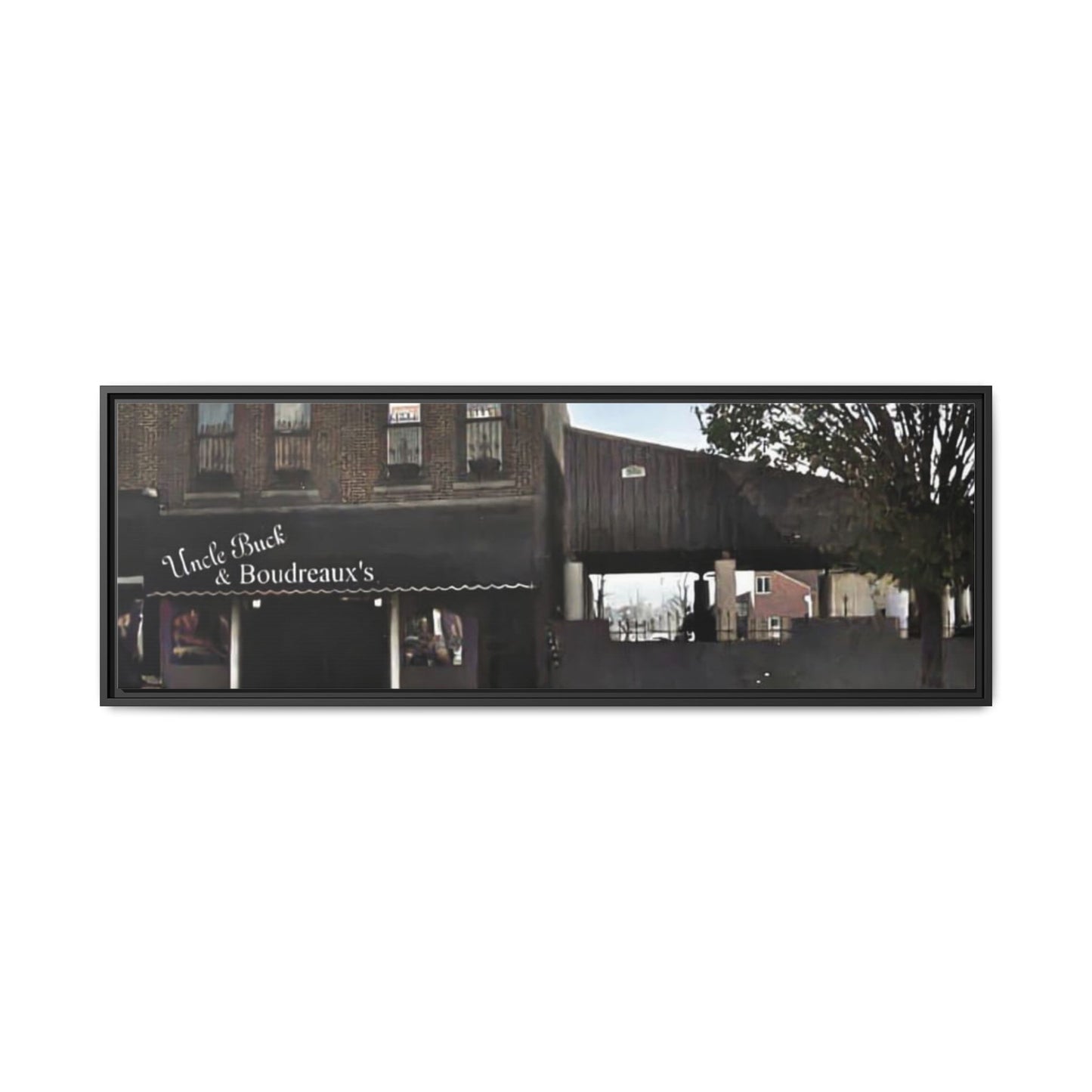 Uncle Buck & Boudreaux’s Framed Matte Canvas Art - Uncle Buck & Boudreaux's Street Scene Decor