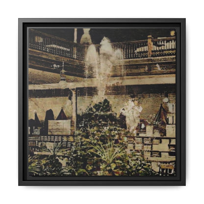 “Meet Me at the Fountain” C.F. Jackson’s Findlay, O. Vintage Matte Canvas Wall Art - Framed Historic Ohio Scene