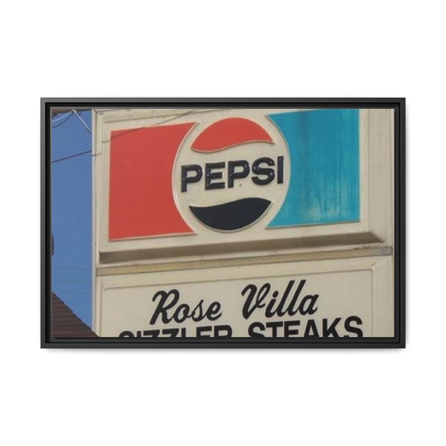 Retro Pepsi Framed Matte Canvas Wall Art