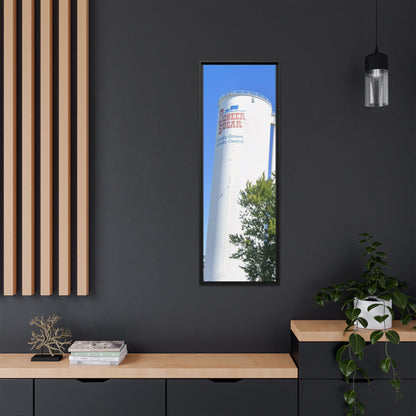 Pioneer Sugar Framed Matte Canvas Print - Vintage Farm Silos Art