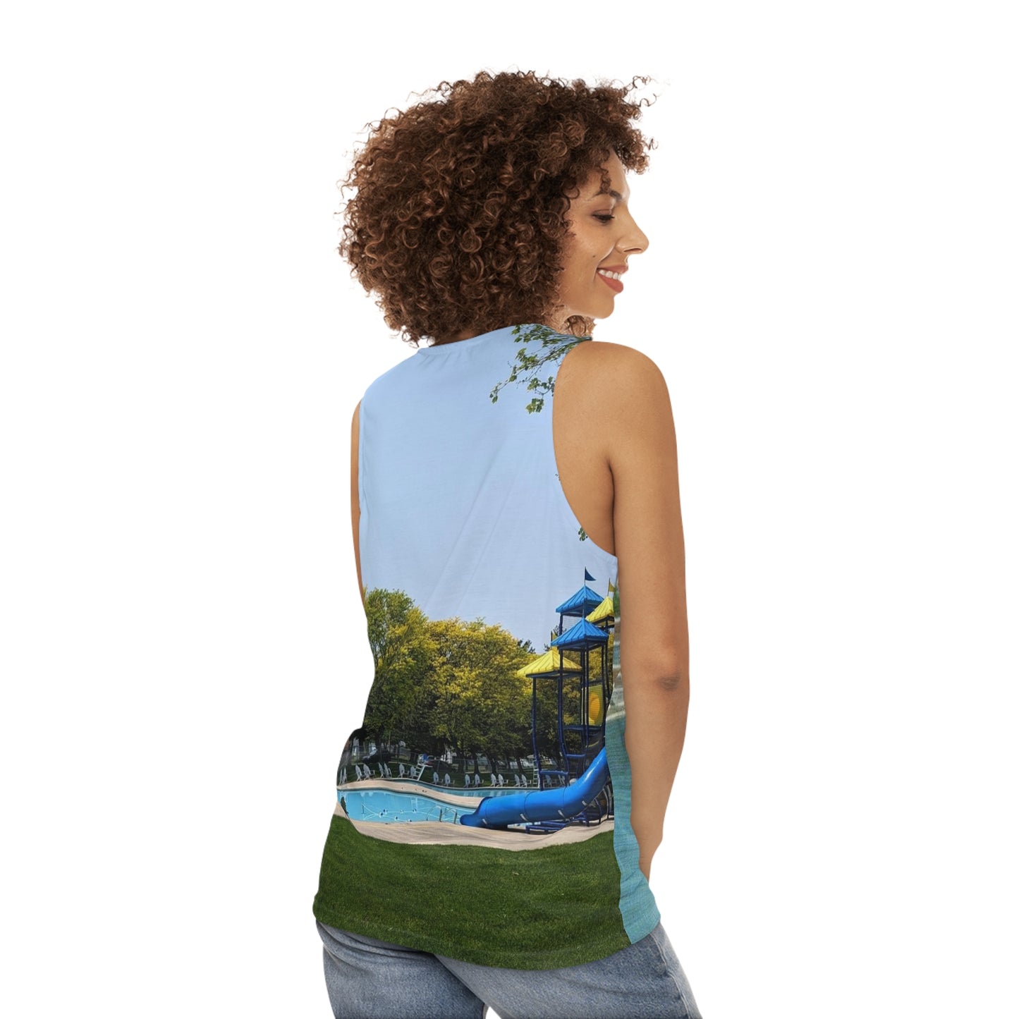 Riverside Pool Unisex Tank Top (AOP)