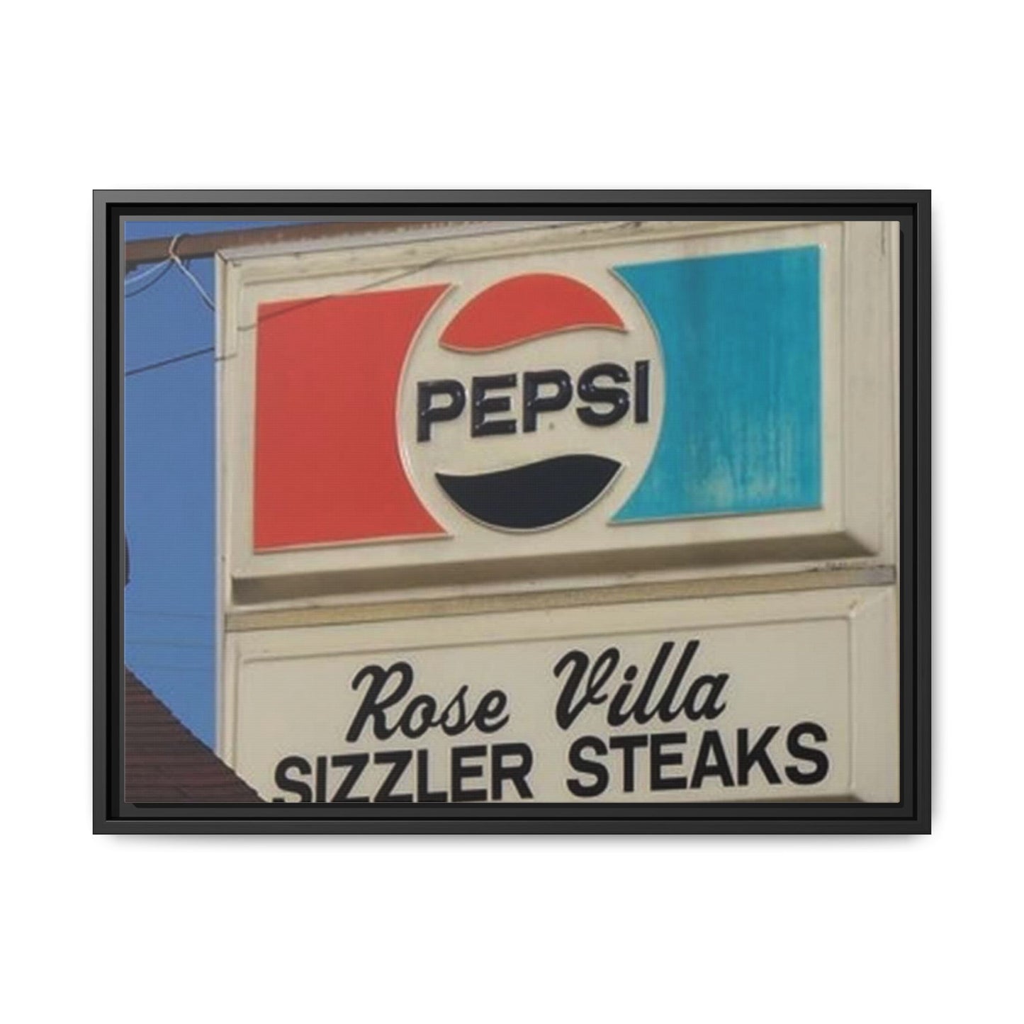 Retro Pepsi Framed Matte Canvas Wall Art