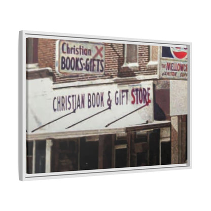 Christian Gift and Book Store Vintage Framed Canvas Art - Christian Book & Gift Store