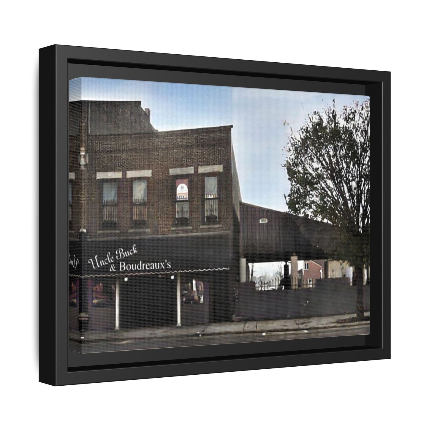 Uncle Buck & Boudreaux’s Framed Matte Canvas Art - Uncle Buck & Boudreaux's Street Scene Decor