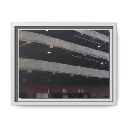 Downtown Findlay Parking Garage Urban Vibes Framed Canvas Art | Modern Wall Decor