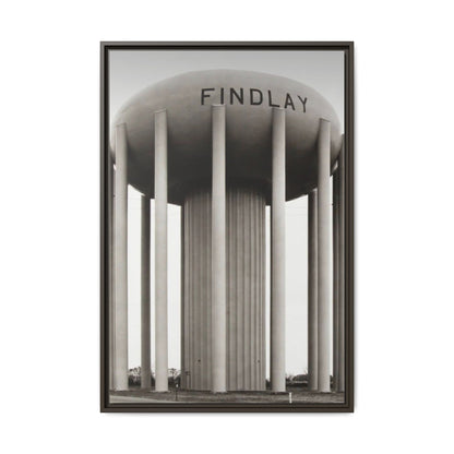 Findlay Water Tower Framed Matte Canvas Wall Art - Findlay Water Tower Photography Print