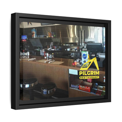 Pilgrim Resturant Counter Matte Canvas, Framed (Multi-color)