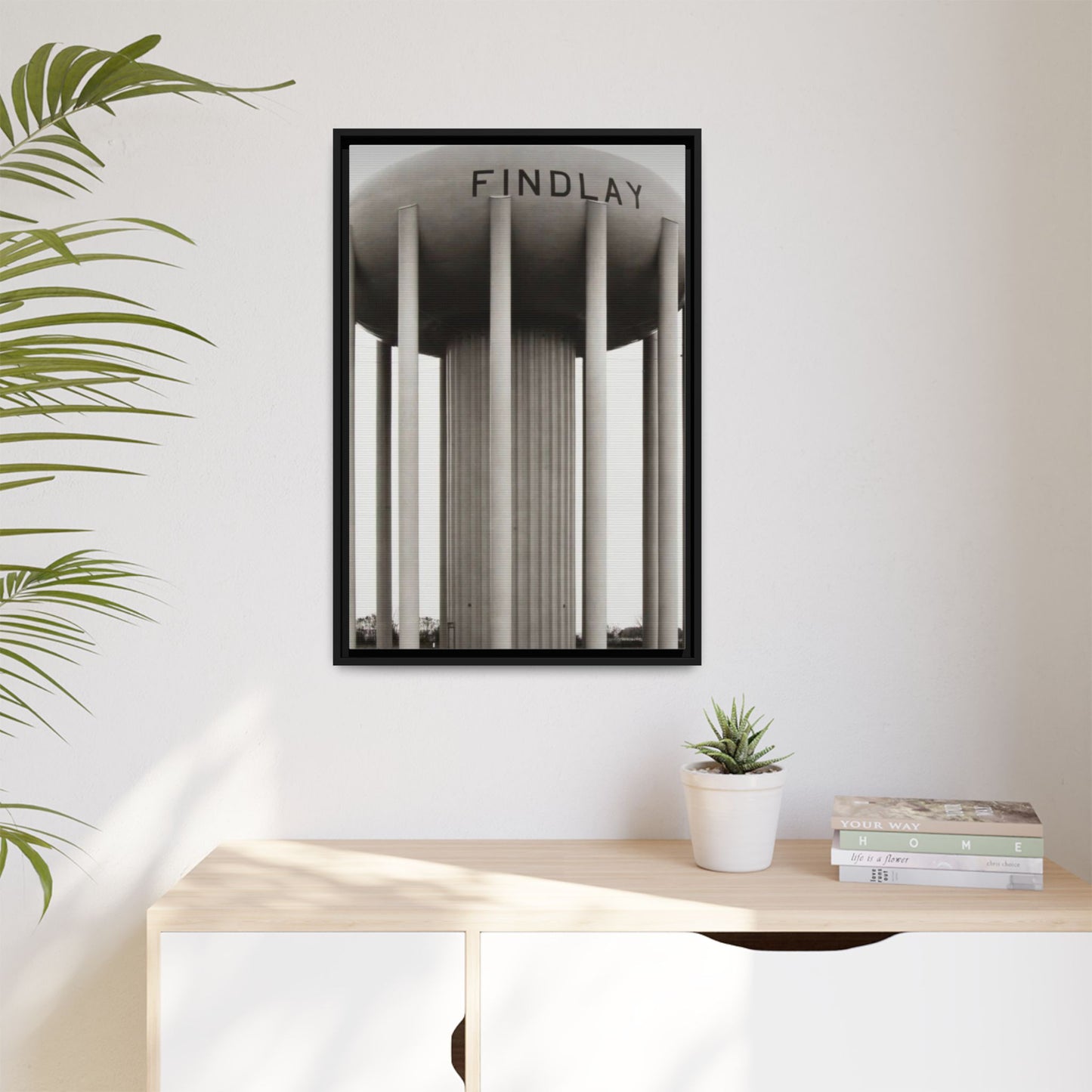 Findlay Water Tower Framed Matte Canvas Wall Art - Findlay Water Tower Photography Print