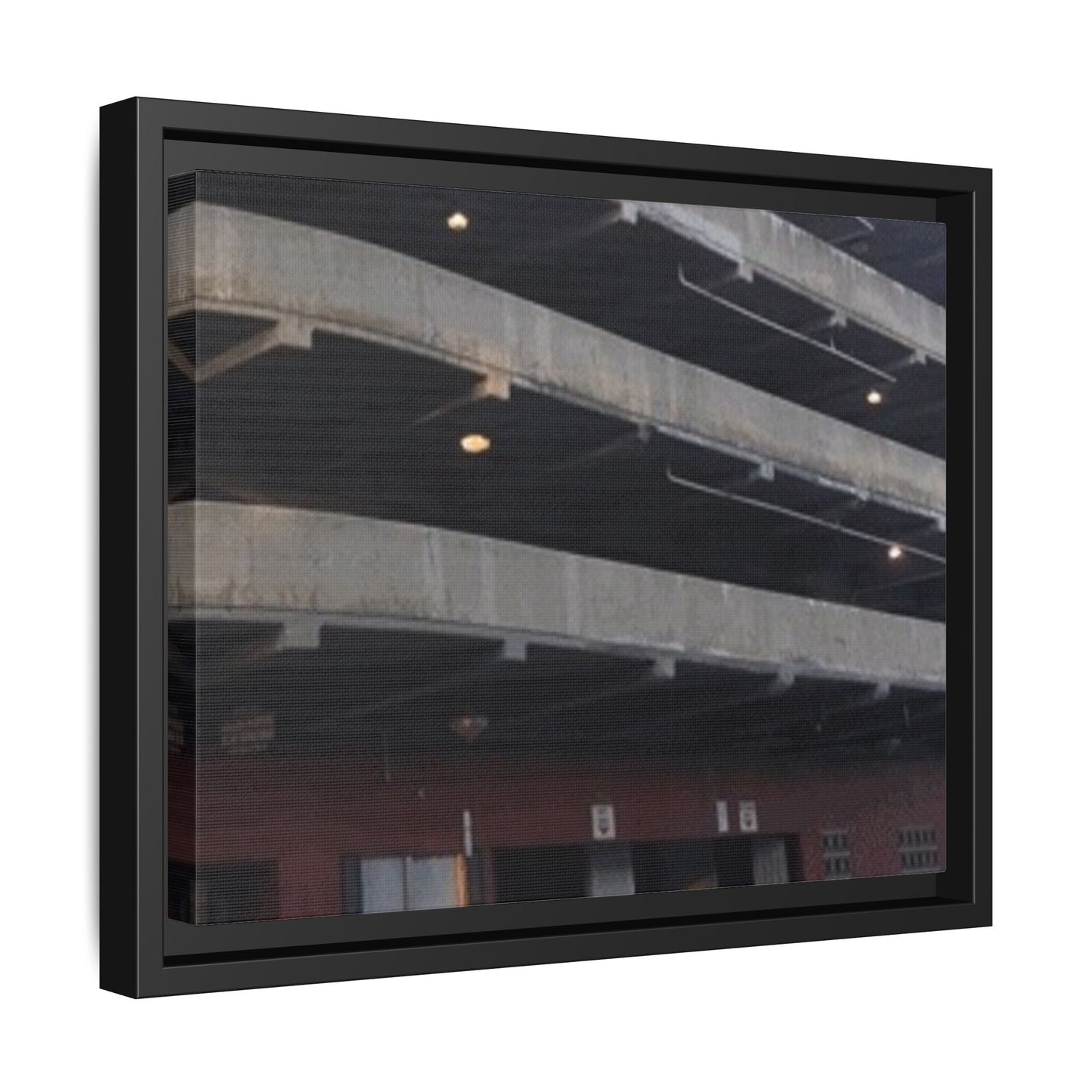 Downtown Findlay Parking Garage Urban Vibes Framed Canvas Art | Modern Wall Decor