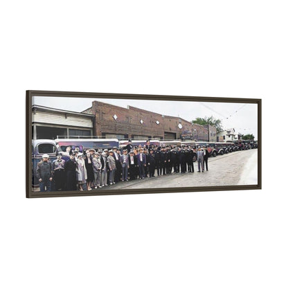 Krantz Fleet 1939 Toledo, O. Vintage Framed Canvas Print - Retro Automotive Group Portrait