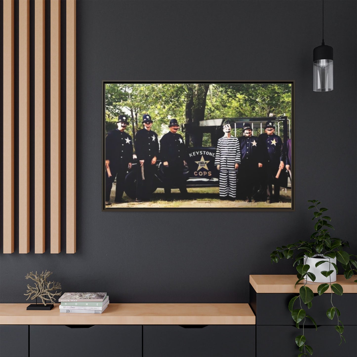 Keystone Cops Vintage Framed Canvas Wall Art