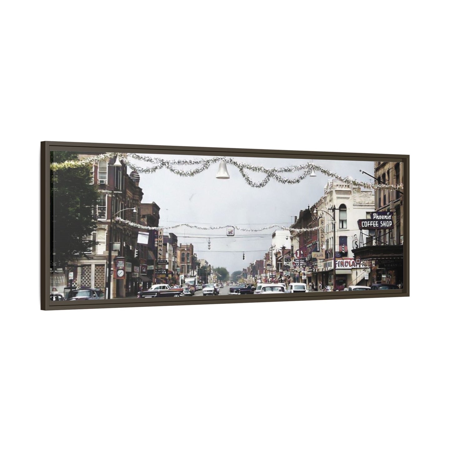 1960 200 BLOCK SOUTH MAIN [WEST] & [EAST] Findlay, O. — Vintage Matte Canvas Wall Art - Framed