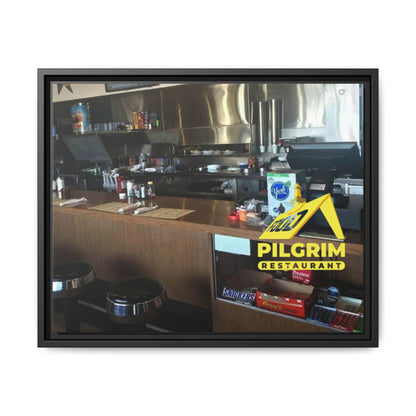 Pilgrim Resturant Counter Matte Canvas, Framed (Multi-color)