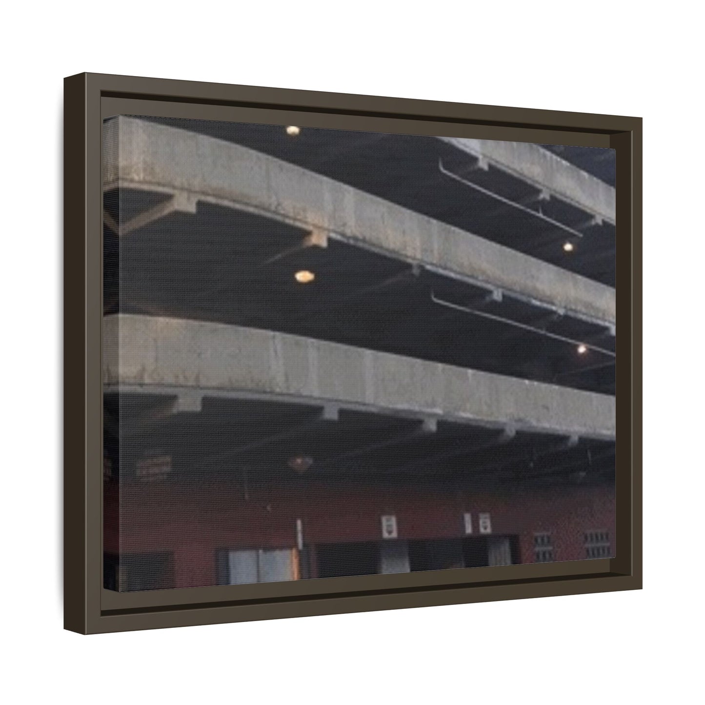 Downtown Findlay Parking Garage Urban Vibes Framed Canvas Art | Modern Wall Decor