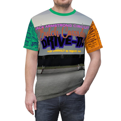 Butch Cassidy Drive-In Jack Armstrong Circuit collection Unisex Cut & Sew Tee (AOP)