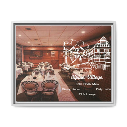 Petti’s Alpine Village Findlay, O. Custom Framed Matte Canvas Print – Alpine Village Decor for Dining Rooms and Parties