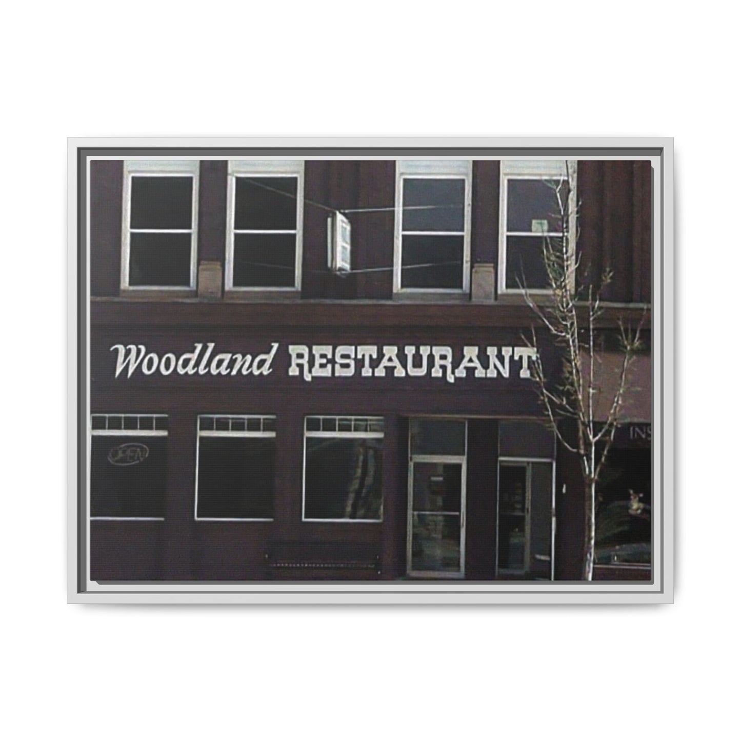 Woodland Restaurant Findlay O. Framed Matte Canvas Print - Woodland Restaurant Art for Home Decor