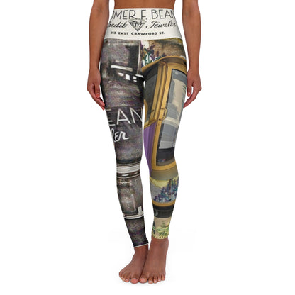 113 E Crawford Lavender Hour | Homer Bean High Waisted Yoga Leggings (AOP)