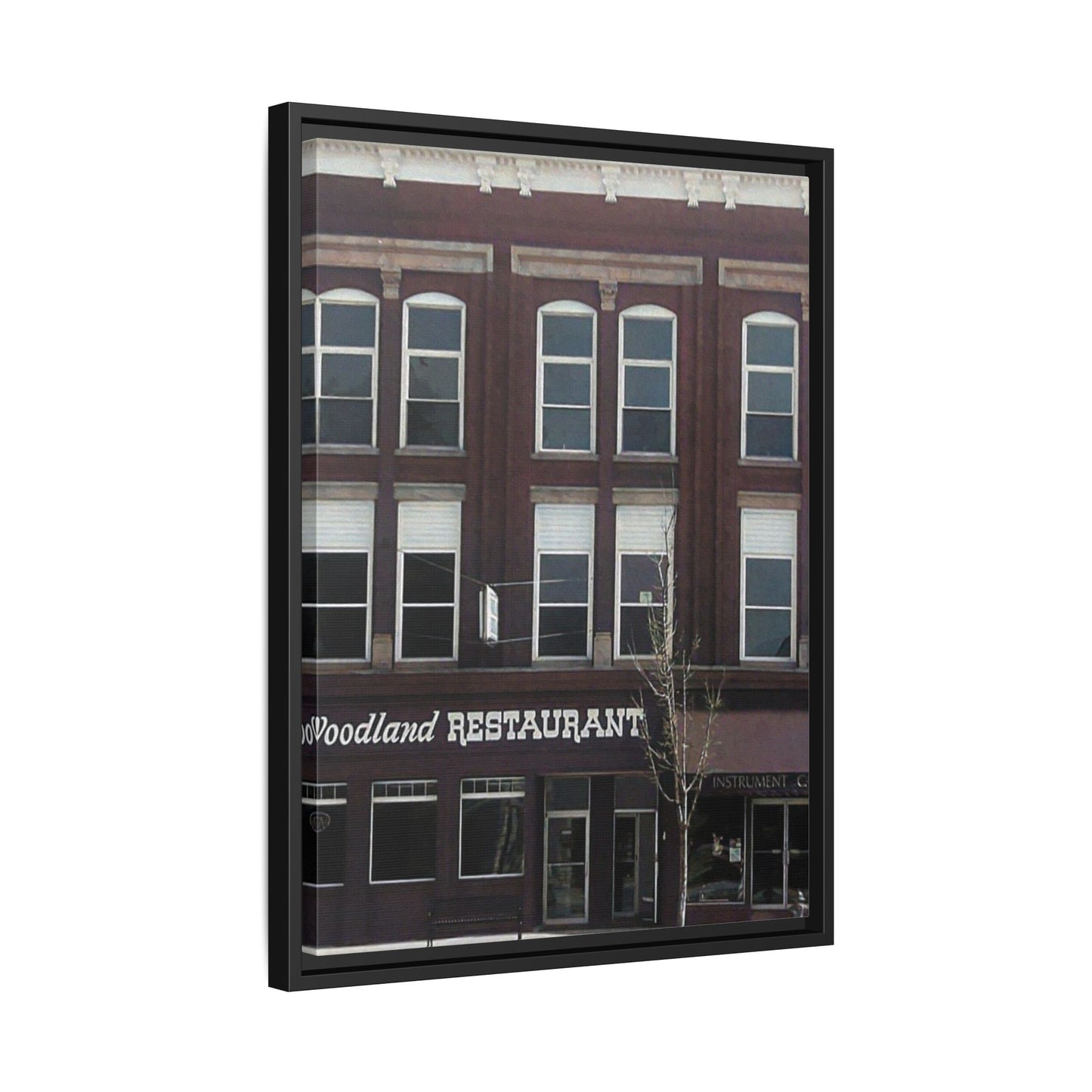 Woodland Restaurant Findlay O. Framed Matte Canvas Print - Woodland Restaurant Art for Home Decor