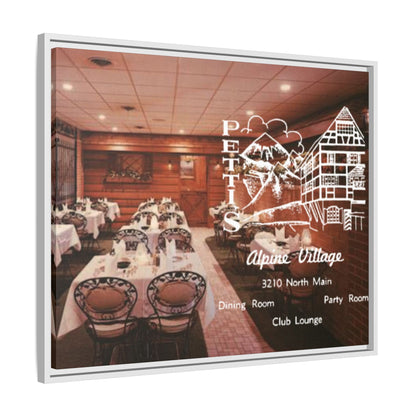 Petti’s Alpine Village Findlay, O. Custom Framed Matte Canvas Print – Alpine Village Decor for Dining Rooms and Parties