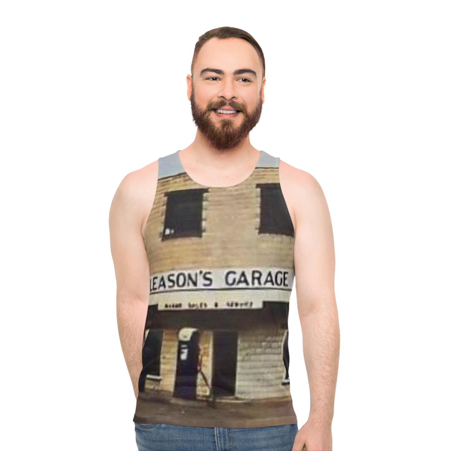 Gleason’s Garage Unisex Tank Top (AOP)