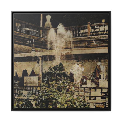 “Meet Me at the Fountain” C.F. Jackson’s Findlay, O. Vintage Matte Canvas Wall Art - Framed Historic Ohio Scene