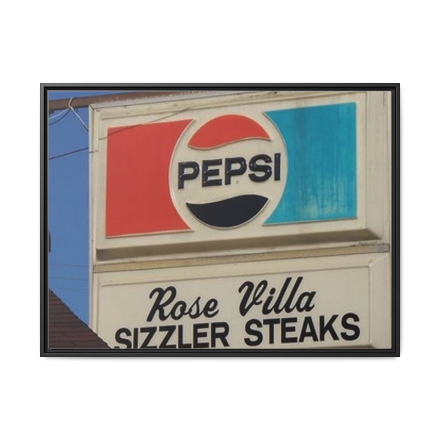 Retro Pepsi Framed Matte Canvas Wall Art