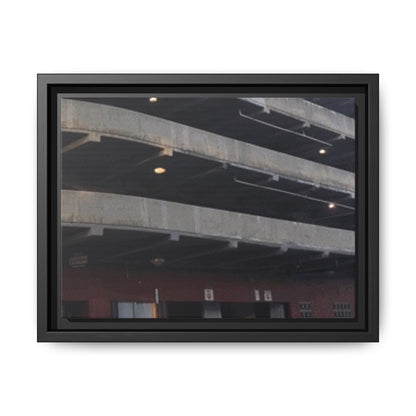 Downtown Findlay Parking Garage Urban Vibes Framed Canvas Art | Modern Wall Decor