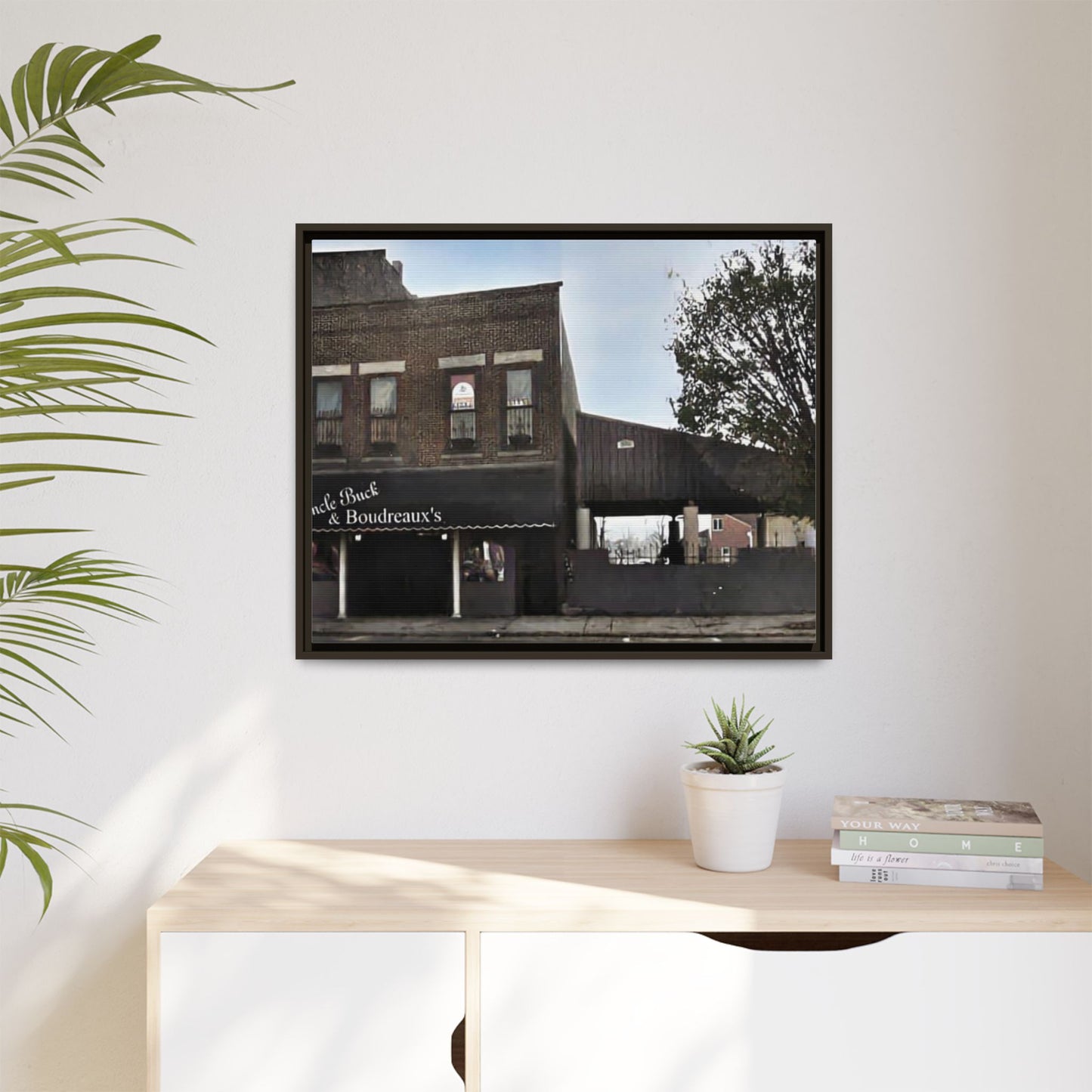 Uncle Buck & Boudreaux’s Framed Matte Canvas Art - Uncle Buck & Boudreaux's Street Scene Decor