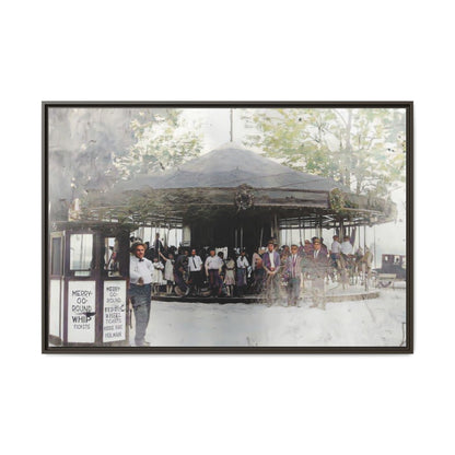 Vintage Carousel Wall Art - Matte Framed Canvas Print