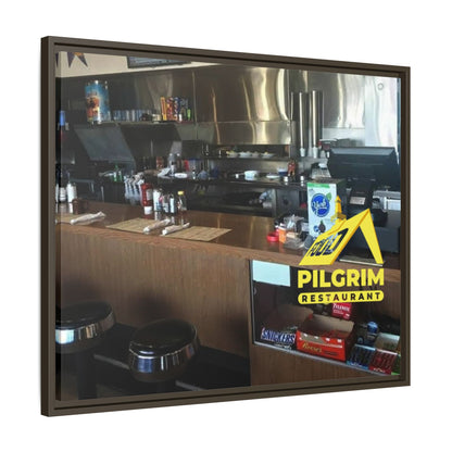 Pilgrim Resturant Counter Matte Canvas, Framed (Multi-color)