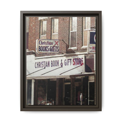 Christian Gift and Book Store Vintage Framed Canvas Art - Christian Book & Gift Store