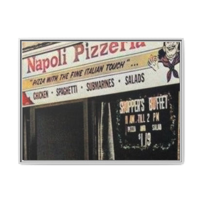 Napoli Pizzeria Retro Framed Canvas Print - Classic Italian Restaurant Decor