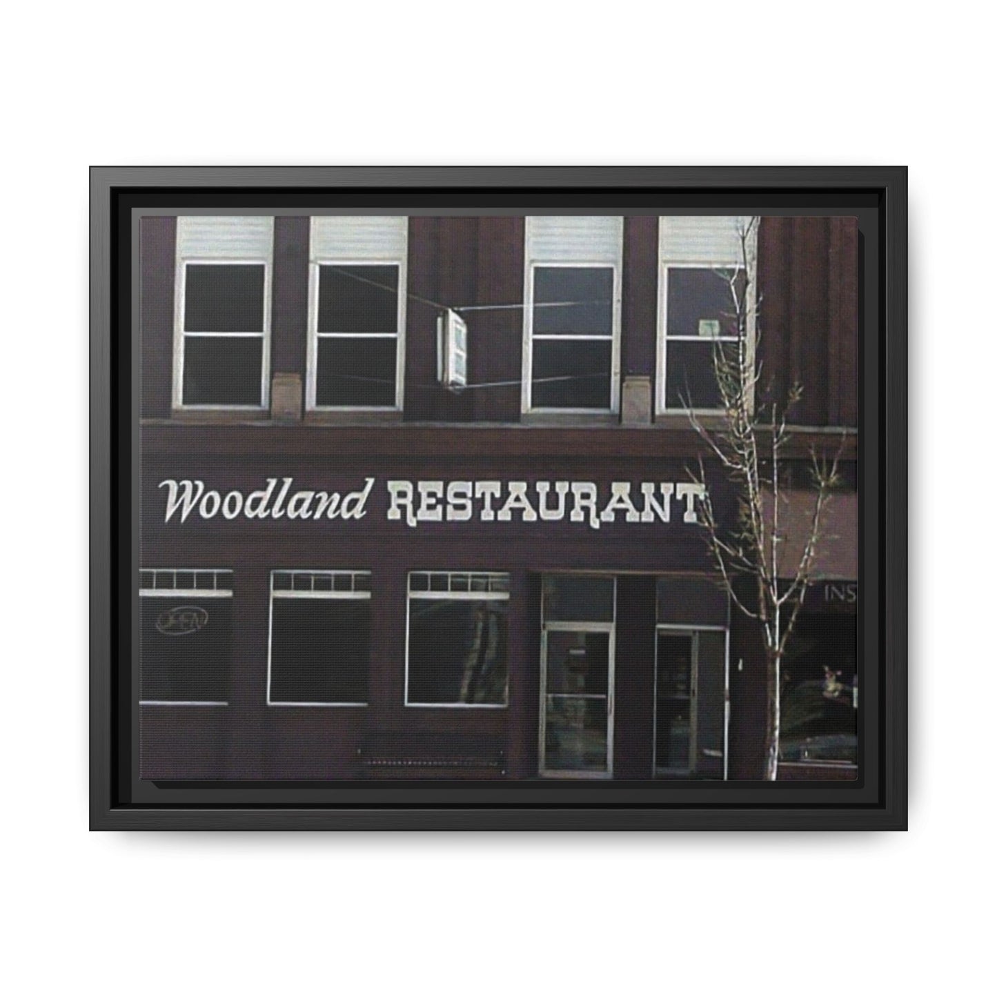 Woodland Restaurant Findlay O. Framed Matte Canvas Print - Woodland Restaurant Art for Home Decor