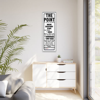 The Point Where Everybody Stops Vintage Style Framed Canvas Art - 'The Point' Soda Shop Sign