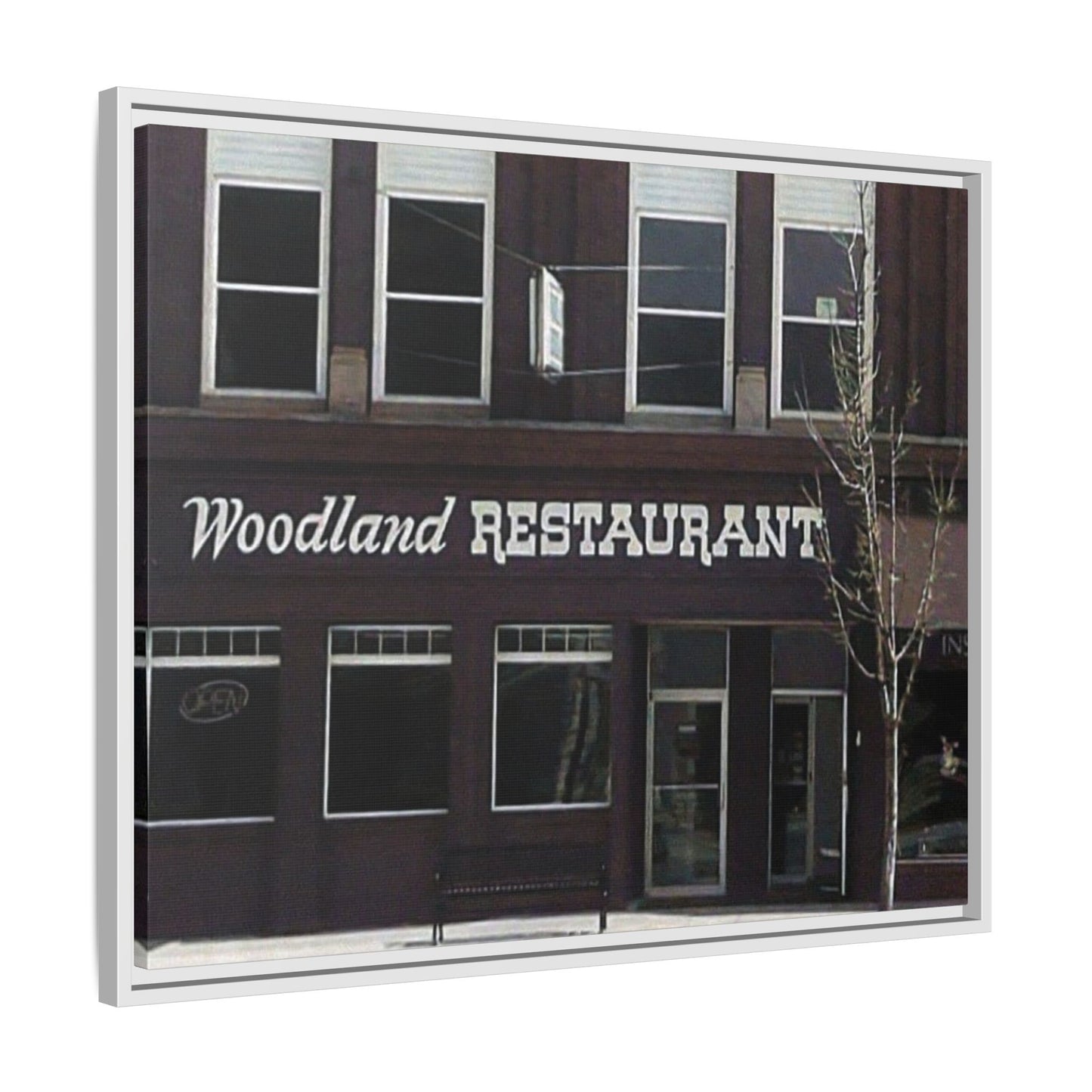 Woodland Restaurant Findlay O. Framed Matte Canvas Print - Woodland Restaurant Art for Home Decor