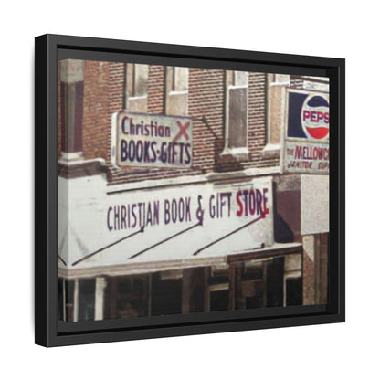 Christian Gift and Book Store Vintage Framed Canvas Art - Christian Book & Gift Store