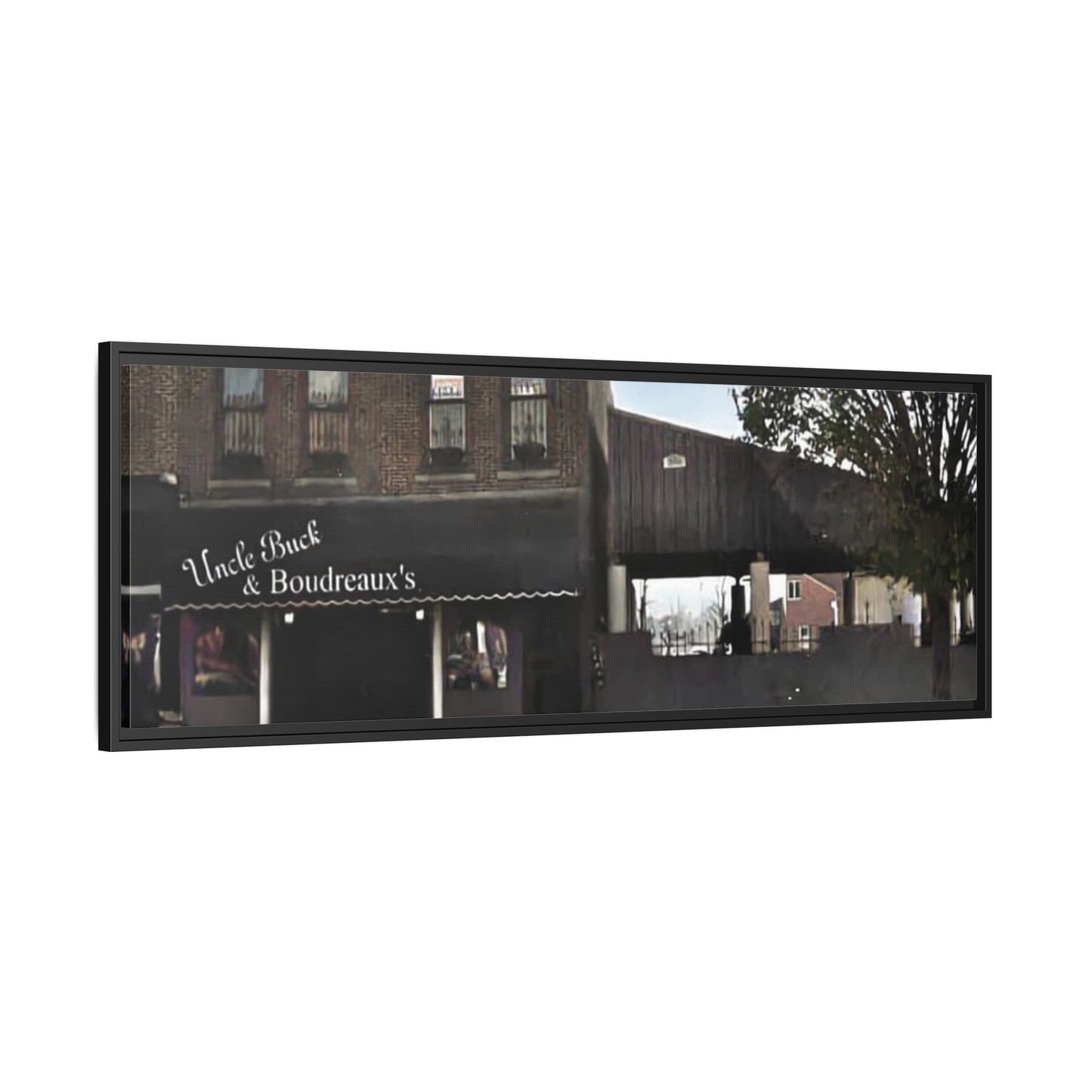 Uncle Buck & Boudreaux’s Framed Matte Canvas Art - Uncle Buck & Boudreaux's Street Scene Decor