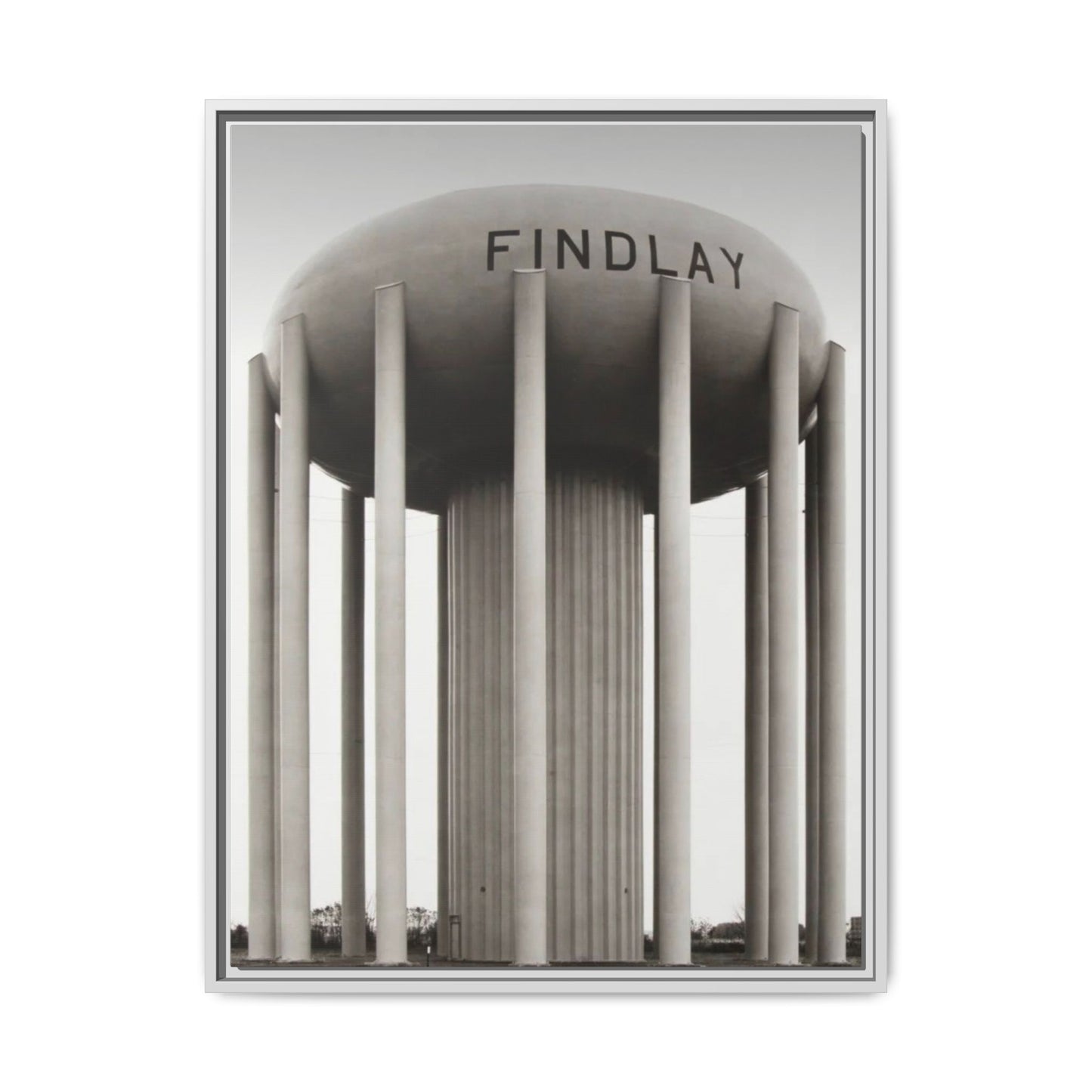 Findlay Water Tower Framed Matte Canvas Wall Art - Findlay Water Tower Photography Print